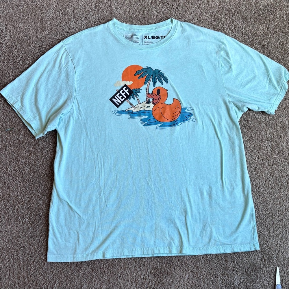 Neff Blue Short Sleeve Tee with Graphic Design